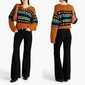NWT RE/DONE Low-rise flared jeans in black